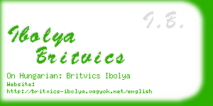 ibolya britvics business card